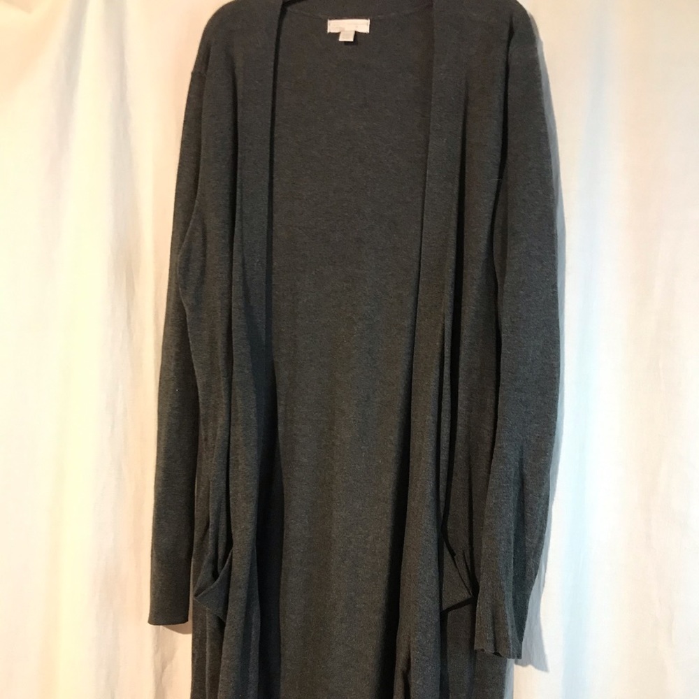 Charcoal Gray Long Cardigan Sweater